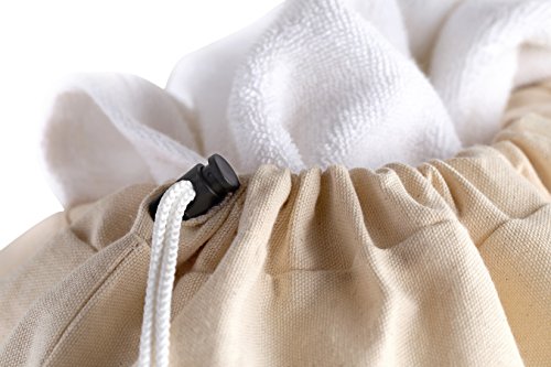 Cotton Laundry Bag, 2 Pack - 24" x 36" - Sturdy, 100% Cotton, Locking Drawstring Closure for Easy Carrying, Perfect Laundry Bag for College Students Living in Dorms, and Sorting Laundry at Home.