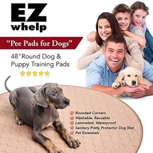 EZwhelp Washable Whelping Dog Pee Pads - Waterproof and Reusable Potty Training Floor Pads - Absorbent Dog Training Bed - Puppy Training Pads Supplies, Absorbent Pet Pen Floor Pad Puppies, 48-in