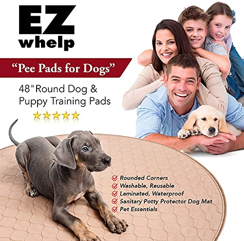 EZwhelp Washable Whelping Dog Pee Pads - Waterproof and Reusable Potty Training Floor Pads - Absorbent Dog Training Bed - Puppy Training Pads Supplies, Absorbent Pet Pen Floor Pad Puppies, 48-in