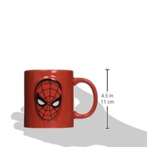 ICUP Marvel Spider-Man Face Embossed Logo Ceramic Mug, 20 oz, Clear