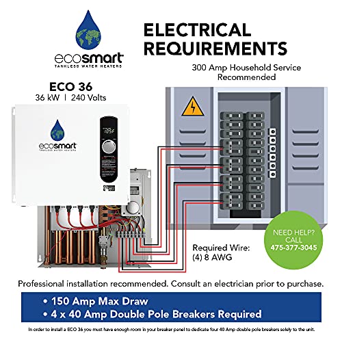 Ecosmart ECO 36 36kw 240V Electric Tankless Water Heater