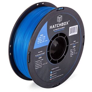 hatchbox abs 3d printer filament, dimensional accuracy +/- 0.03 mm, 1 kg spool, 1.75 mm, transparent blue