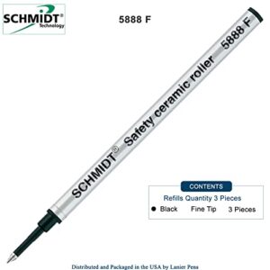 3 Pack - Black 5888 Fine Tip Schmidt Metal Refill