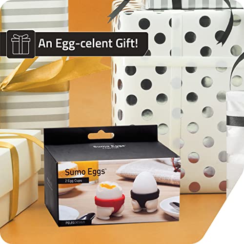 Sumo Eggs - Soft or Hard Boiled Egg Cup Holders (Set of 2) Sumo Design - Utensil Kitchen Decor by Peleg Design