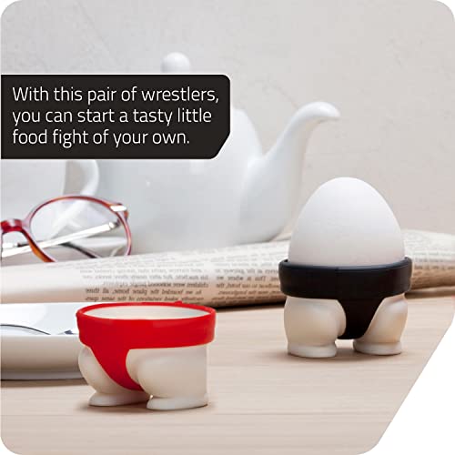 Sumo Eggs - Soft or Hard Boiled Egg Cup Holders (Set of 2) Sumo Design - Utensil Kitchen Decor by Peleg Design