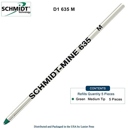 SCHMIDT 5 Pack 635 Mini D1 Refills - Green