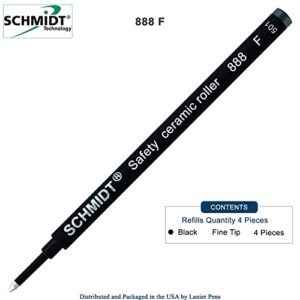 4 Pack - Schmidt 888 Black Fine Rollerball Refill