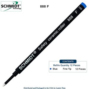 12 Pack - Blue Fine Tip Schmidt 888 Rollerball Refill