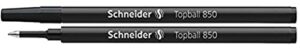 schneider topball 850 black 0.5 mm rollerball refills - 2/pk