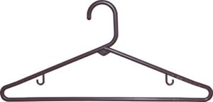 brown plastic tubular top hanger with fixed bar, space saving tube hangers with hooks for hanging straps (set of 36) by the great american hanger company