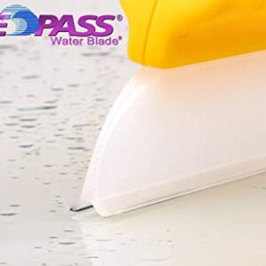 One Pass Hydroglide 14" Waterblade Silicone Y-Bar Squeegee Yellow with XL Micro Fiber Towel