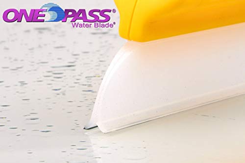 One Pass Hydroglide 14" Waterblade Silicone Y-Bar Squeegee Yellow with XL Micro Fiber Towel