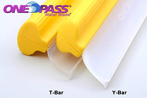 One Pass Hydroglide 14" Waterblade Silicone Y-Bar Squeegee Yellow with XL Micro Fiber Towel