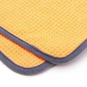 One Pass Hydroglide 14" Waterblade Silicone Y-Bar Squeegee Yellow with XL Micro Fiber Towel