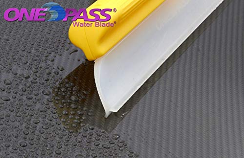 One Pass Hydroglide 14" Waterblade Silicone Y-Bar Squeegee Yellow with XL Micro Fiber Towel