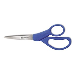 westcott 43217 preferred line stainless steel scissors, 7-inch long, blue