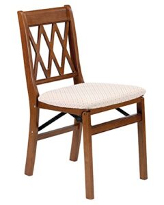 stakmore lattice back folding chair finish, set of 2, fruitwood
