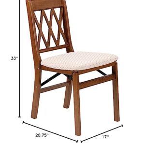 Stakmore Lattice Back Folding Chair Finish, Set of 2, Fruitwood