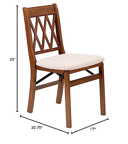 Stakmore Lattice Back Folding Chair Finish, Set of 2, Fruitwood