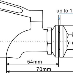 Stainless Works SSS012 Stainless Steel Beverage Dispenser Replacement Spigot (fits 1/2 inch Opening)