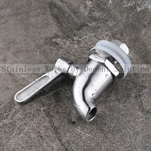 Stainless Works SSS012 Stainless Steel Beverage Dispenser Replacement Spigot (fits 1/2 inch Opening)