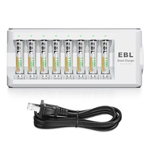 ebl aaa rechargeable batteries, 8 pack precharged aaa batteries 1.2v 1100mah with aa aaa battery charger