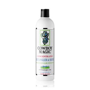 cowboy magic concentrated detangler and shine great for pets and human hair! (16 fl oz (473 ml)),white