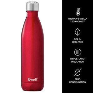 S'well Stainless Steel Water Bottle - 25 Fl Oz - Rowboat Red - Triple-Layered Vacuum-Insulated Containers Keeps Drinks Cold for 48 Hours and Hot for 24 - BPA-Free - Perfect for the Go