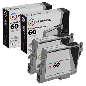 ld remanufactured ink cartridge replacements for epson 60 t0601 (black, 2-pack)