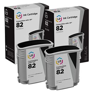 ld remanufactured ink cartridge replacement for hp 82 ch565a (black, 2-pack)