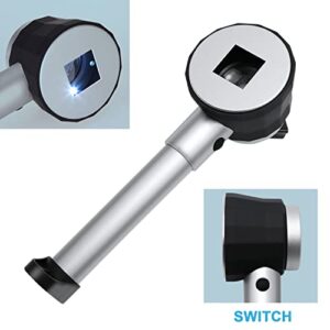 10X Handheld LED Optical Glass Magnifier with Scale Magnifying Jewelry Loupe