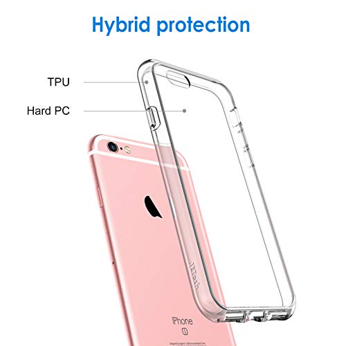 JETech Case for iPhone 6 and iPhone 6s, Non-Yellowing Shockproof Phone Bumper Cover, Anti-Scratch Clear Back (Clear)