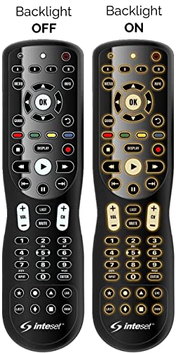 Inteset 4-in-1 Universal Backlit IR Learning Remote for use with Apple TV, Xbox Series X/S, Roku, Media Center/Kodi, Nvidia Shield, Most Streamers & Other A/V Devices