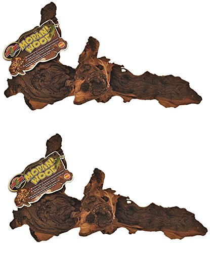 (2 Pack) Zoo Med Reptile Mopani Wood for Aquariums, Size: Medium (2" H x 6" W x 22" L)