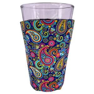 paisley pattern pint glass coolie