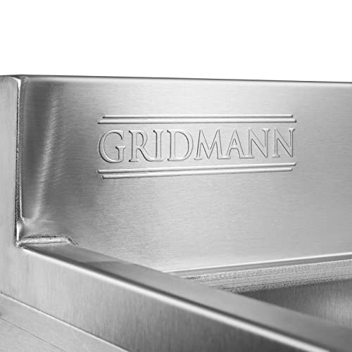 GRIDMANN 3 Compartment Stainless Steel Bar Sink, NSF Commercial Kitchen Underbar Sink with 10" L x 14" W x 10" D Bowls for Restaurant, Laundry, Garage