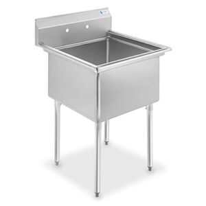 gridmann 30" wide stainless steel kitchen prep & utility sink, 1 compartment nsf commercial sink with 24" x 24" bowl for restaurant, laundry, garage