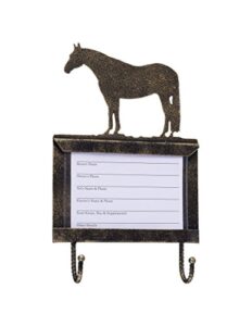 jt international deluxe bronze stall card holder w hooks qtr horse