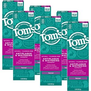tom's of maine antiplaque and whitening toothpaste fennel - 5.5 oz - case of 6