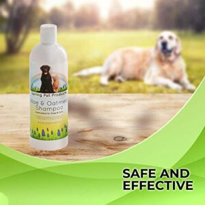 Spring Pet Aloe and Oatmeal Shampoo for Dogs and Cats ~ 16 Oz Veterinarians Choice Hypoallergenic Formula Blend of Coat and Skin Conditioners and Moisturizers Made in USA