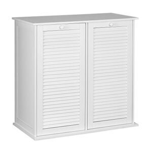 Household Essentials Tilt-Out Laundry Sorter Cabinet with Shutter Front, White