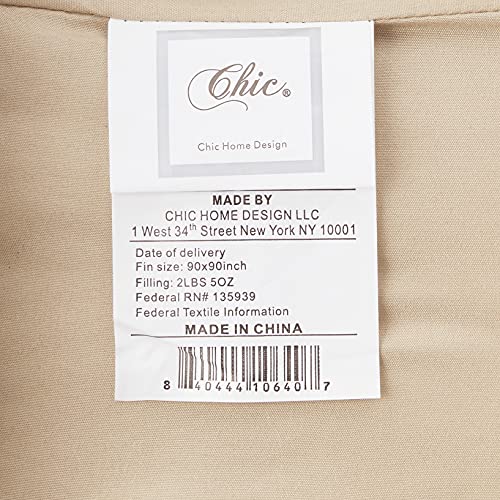 Chic Home CS0640-701-AN 10 Piece Serenity Comforter Set, Queen, Beige