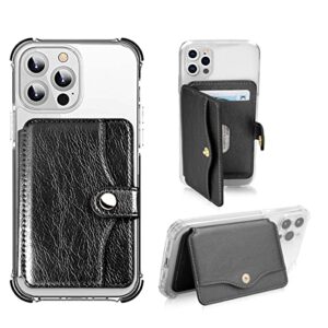 通用 phone wallet stick on, credit card holder for cell phone and phone card holder stick on for back of phone or phone case (black)