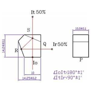 Prism-Quarton Beam Splitter Penta Prism (1'),1PCS