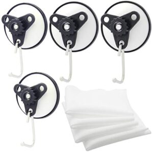 shells version 2 white 22lb powerful heavy duty vacuum suction cups hooks hangers ideal for home, work and travel-- 4 pack