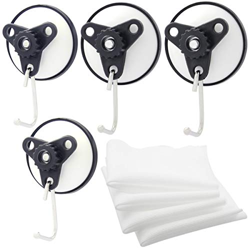 Shells Version 2 White 22LB Powerful Heavy Duty Vacuum Suction Cups Hooks Hangers Ideal For Home, Work And Travel-- 4 Pack