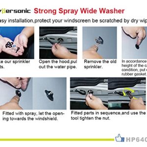 Hypersonic Universal Car Windshield Washer Sprayer 2Pcs Vehicle Nozzle