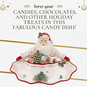 Spode Christmas Tree Gold Collection, Figural Santa Dish, Gold, Holiday Décor, Decoration for Mantel, Candy Bowl, Made of Fine Earthenware, 12.25-Inch