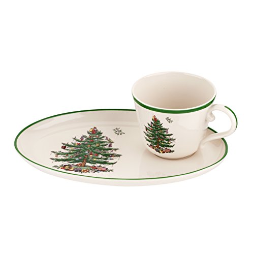 Spode Earthenware Christmas Tree Soup and Sandwich Set