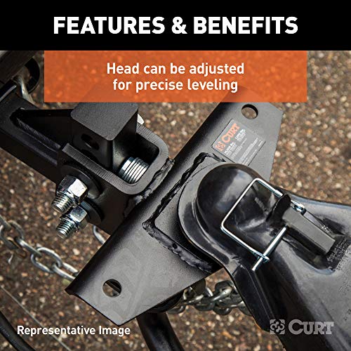 CURT 17052 Round Bar Weight Distribution Hitch with Integrated Lubrication, Up to 10K, 2-Inch Shank